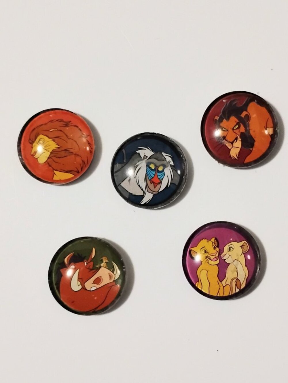 5 Pc Lot Fun Disney Inspired LION KING 1 Inch Glass Domed Fridge MAGNETS